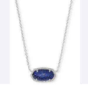 Kendra Scott Elisa Silver Pendant Necklace in Cobalt Cats Eye